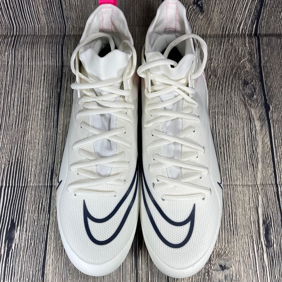 NIKE Alpha Huarache 8 Elite Lacrosse White/Pink/Laser Blue Mens sizes CW4440-116 - Picture 5 of 8